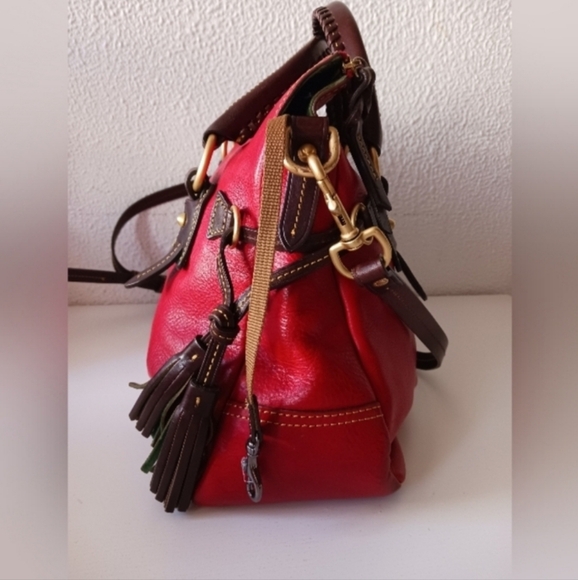 Dooney &  Bourke Stanwich red Pebbled grain leather satchel bag - Picture 4 of 13